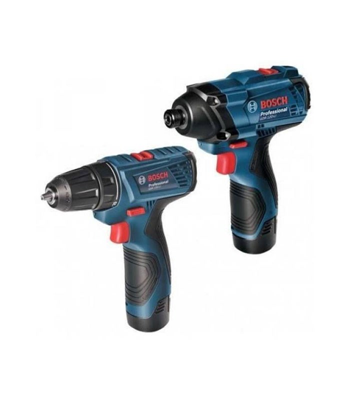 Bosch GSR120-LI 12V 2.0Ah Akülü Delme Vidalama + GDR120-LI 12V 1.5Ah Akülü Darbeli Somun Sıkma