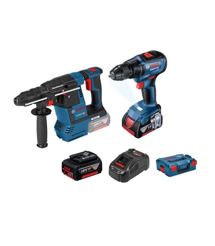 Bosch GSR18V-50 18V 5.0Ah Akülü Vidalama + Bosch GBH18V-26 2.3 Kg Akülü Kırıcı Delici