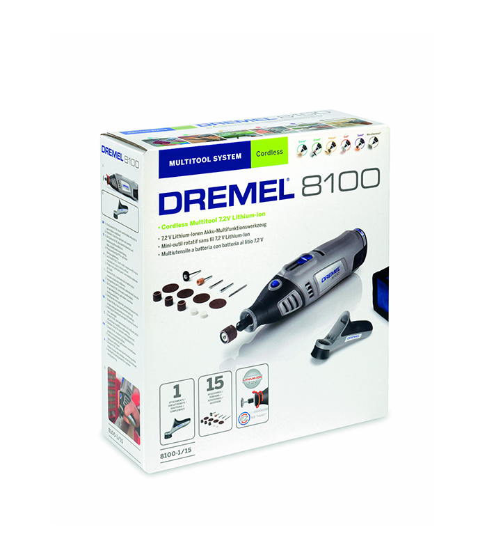 Dremel 8100 7.2V Akülü El Motoru 15 Parça Aksesuarlı